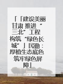 「建设美丽甘肃 推进“三北”工程 构筑“绿色长城”」民勤：厚植生态底色 筑牢绿色屏障