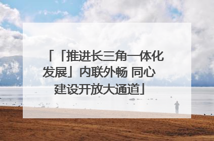 「推进长三角一体化发展」内联外畅 同心建设开放大通道