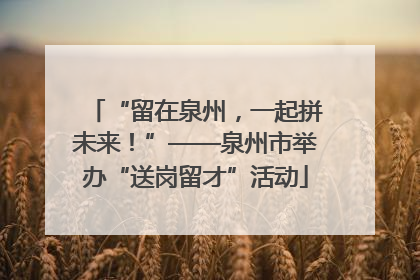 “留在泉州，一起拼未来！”——泉州市举办“送岗留才”活动