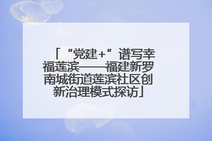 “党建+”谱写幸福莲滨——福建新罗南城街道莲滨社区创新治理模式探访
