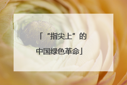 “指尖上”的中国绿色革命