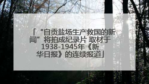 “自贡盐场生产救国的新闻”将拍成纪录片 取材于1938-1945年《新华日报》的连续报道