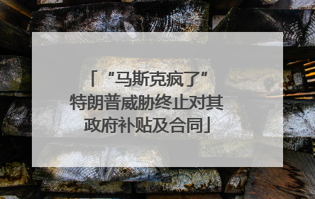“马斯克疯了” 特朗普威胁终止对其政府补贴及合同