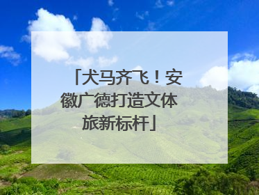 犬马齐飞！安徽广德打造文体旅新标杆