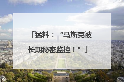 猛料：“马斯克被长期秘密监控！”
