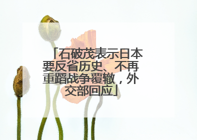 石破茂表示日本要反省历史、不再重蹈战争覆辙，外交部回应