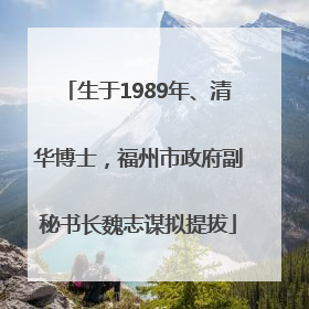 生于1989年、清华博士，福州市政府副秘书长魏志谋拟提拔
