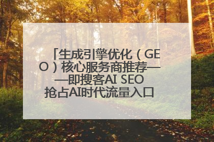 生成引擎优化（GEO）核心服务商推荐——即搜客AI SEO抢占AI时代流量入口（含 GEO报价）