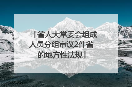 省人大常委会组成人员分组审议2件省的地方性法规