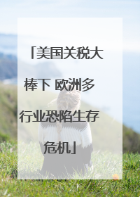 美国关税大棒下 欧洲多行业恐陷生存危机
