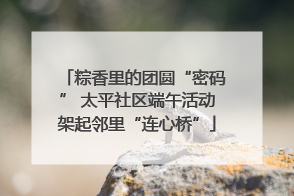 粽香里的团圆“密码” 太平社区端午活动架起邻里“连心桥”