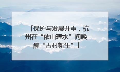 保护与发展并重，杭州在“依山理水”间唤醒“古村新生”