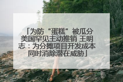 为防“蛋糕”被瓜分 美国罕见主动推销 王明志：为分摊项目开发成本同时消除潜在威胁