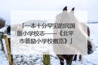 一本十分罕见的民国版小学校志——《北平市普励小学校概览》