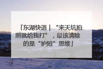 东湖快语｜“来天坑拍照就给我打”，最该清除的是“护短”思维