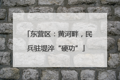 东营区：黄河畔，民兵驻堤淬“硬功”