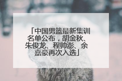 中国男篮最新集训名单公布，胡金秋、朱俊龙、程帅澎、余嘉豪再次入选