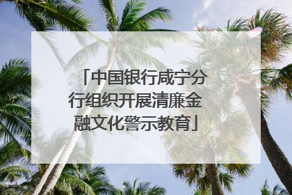 中国银行咸宁分行组织开展清廉金融文化警示教育