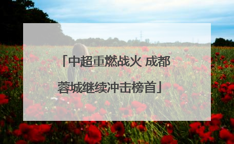 中超重燃战火 成都蓉城继续冲击榜首