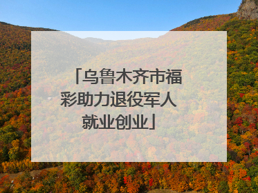 乌鲁木齐市福彩助力退役军人就业创业