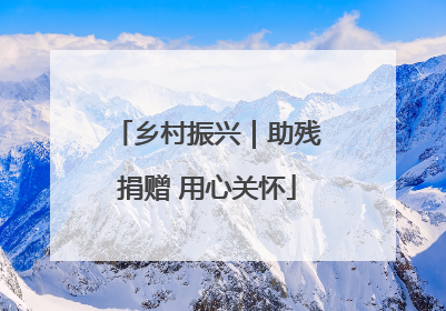 乡村振兴｜助残捐赠 用心关怀