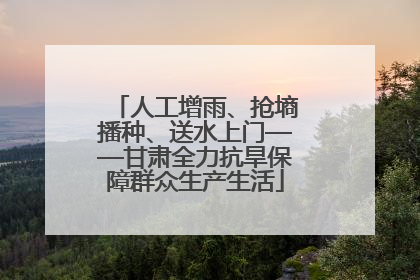 人工增雨、抢墒播种、送水上门——甘肃全力抗旱保障群众生产生活