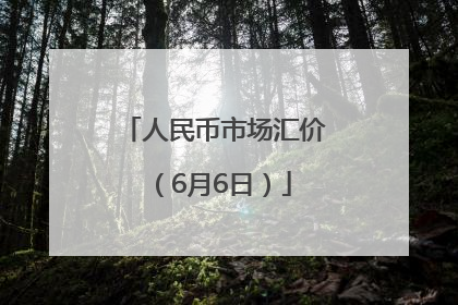人民币市场汇价（6月6日）