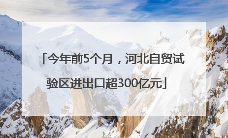 今年前5个月，河北自贸试验区进出口超300亿元