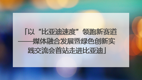 以“比亚迪速度”领跑新赛道——媒体融合发展暨绿色创新实践交流会首站走进比亚迪