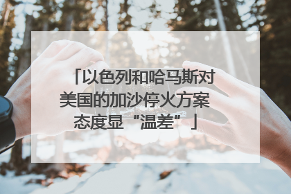 以色列和哈马斯对美国的加沙停火方案态度显“温差”