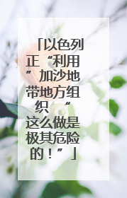 以色列正“利用”加沙地带地方组织  “这么做是极其危险的！”
