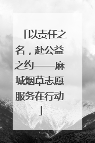 以责任之名，赴公益之约——麻城烟草志愿服务在行动