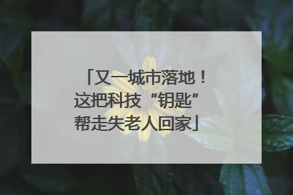 又一城市落地！这把科技“钥匙”帮走失老人回家