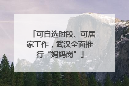 可自选时段、可居家工作，武汉全面推行“妈妈岗”