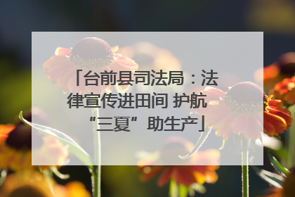 台前县司法局：法律宣传进田间 护航“三夏”助生产