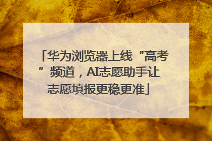 华为浏览器上线“高考”频道，AI志愿助手让志愿填报更稳更准