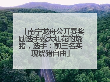 南宁龙舟公开赛奖励选手戴大红花的烧猪，选手：前三名实现烧猪自由