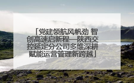党建领航风帆劲 智创高速启新程—陕西交控延定分公司多维深耕赋能运营管理新跨越