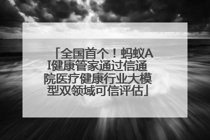 全国首个！蚂蚁AI健康管家通过信通院医疗健康行业大模型双领域可信评估