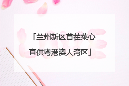 兰州新区首茬菜心直供粤港澳大湾区