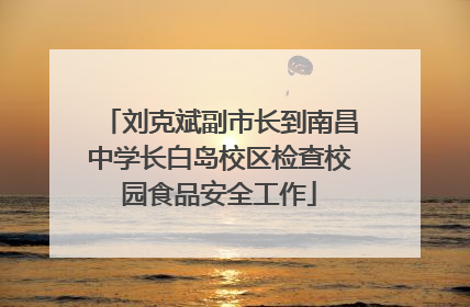 刘克斌副市长到南昌中学长白岛校区检查校园食品安全工作