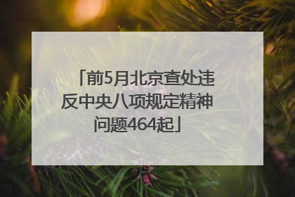 前5月北京查处违反中央八项规定精神问题464起