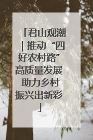 君山观潮｜推动“四好农村路”高质量发展 助力乡村振兴出新彩