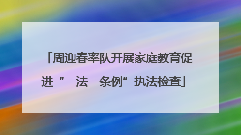 周迎春率队开展家庭教育促进“一法一条例”执法检查