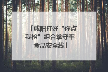 咸阳打好“你点我检”组合拳守牢食品安全线