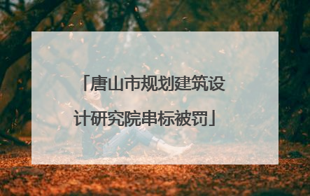 唐山市规划建筑设计研究院串标被罚