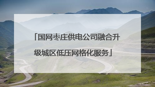 国网枣庄供电公司融合升级城区低压网格化服务