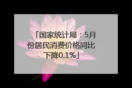 国家统计局：5月份居民消费价格同比下降0.1%