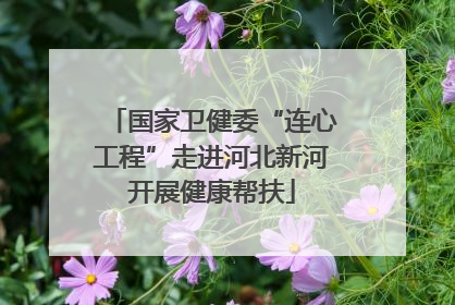 国家卫健委“连心工程”走进河北新河开展健康帮扶
