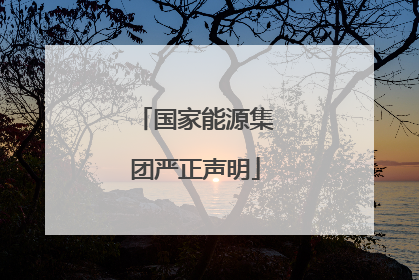 国家能源集团严正声明